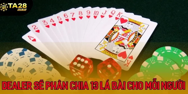 Luật Chơi Tiến Lên Miền Nam Đếm Lá Ta28 - 5 Mẹo Bất Bại 3 Dealer sẽ phân chia 13 lá bài cho mỗi người chơi trong ván